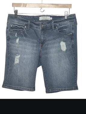 Torrid Distressed Denim Bermuda Shorts